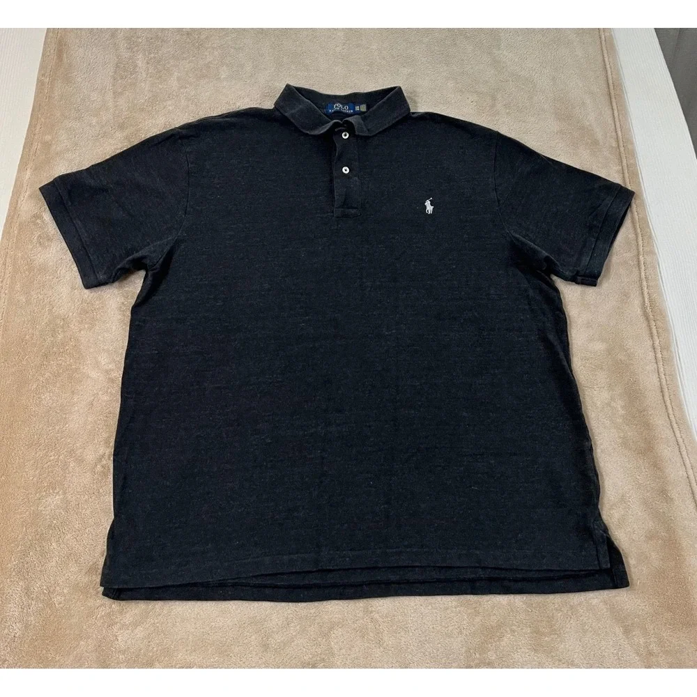 Polo Ralph Lauren Polo Shirt Men's 2XB Big Charcoal Grey Heather Short Sleeve